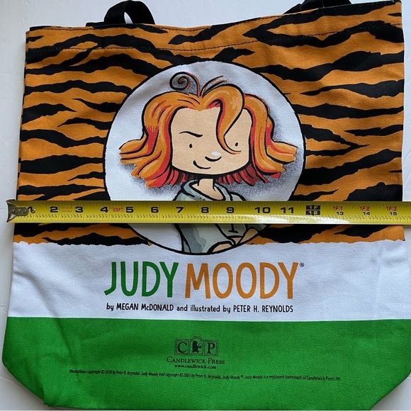 Judy Moody Orange and Green Tiger Print Tote Bag - Picture 6 of 7